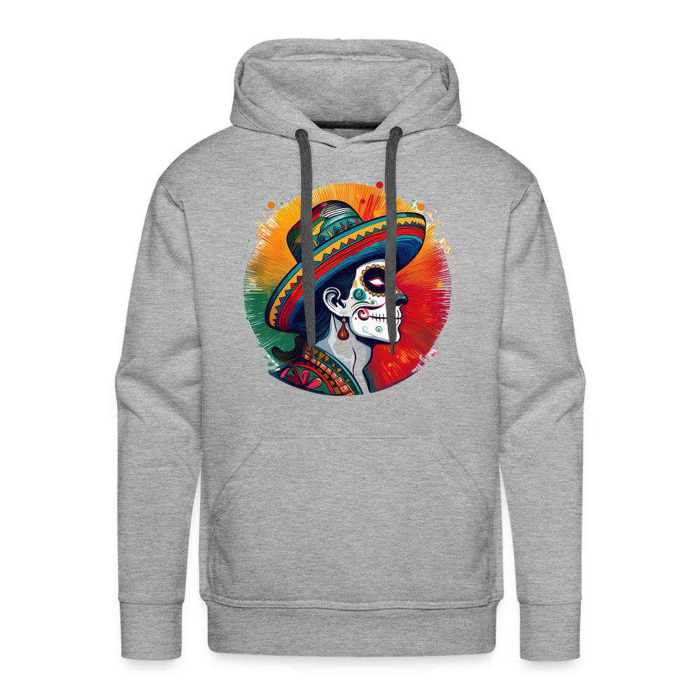 Hoodie Mexico "La Catrina Side" - Grau meliert