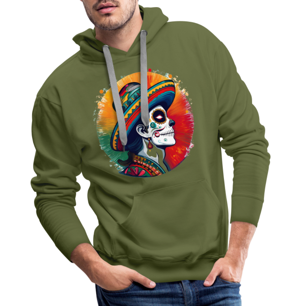 Hoodie Mexico "La Catrina Side" - Olivgrün
