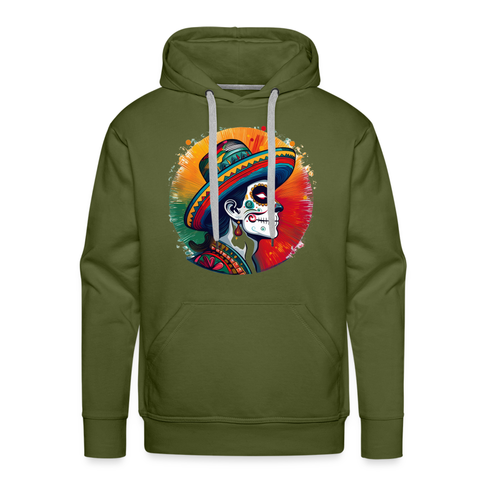 Hoodie Mexico "La Catrina Side" - Olivgrün