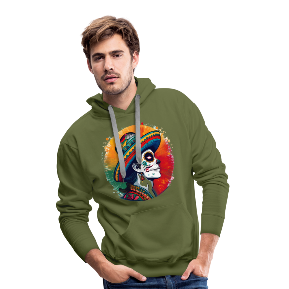 Hoodie Mexico "La Catrina Side" - Olivgrün