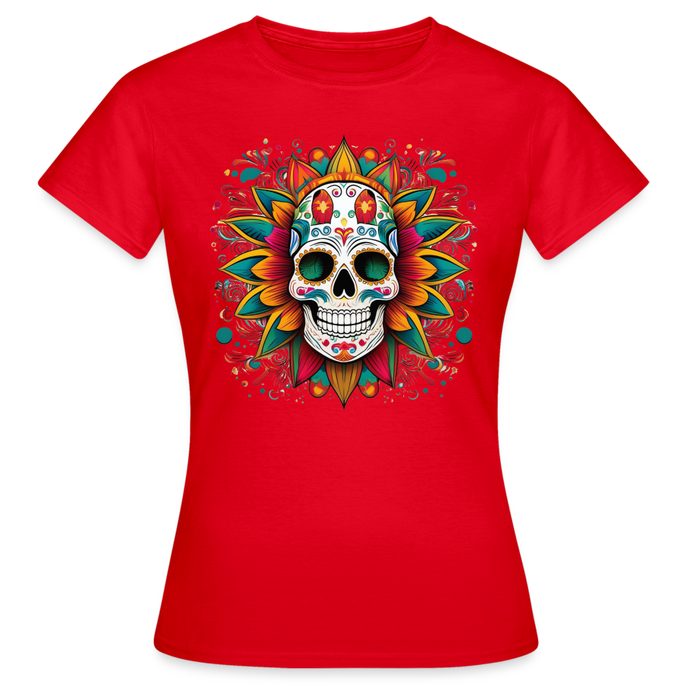 T-Shirt Ladies Mexico "Craneo" - Rot
