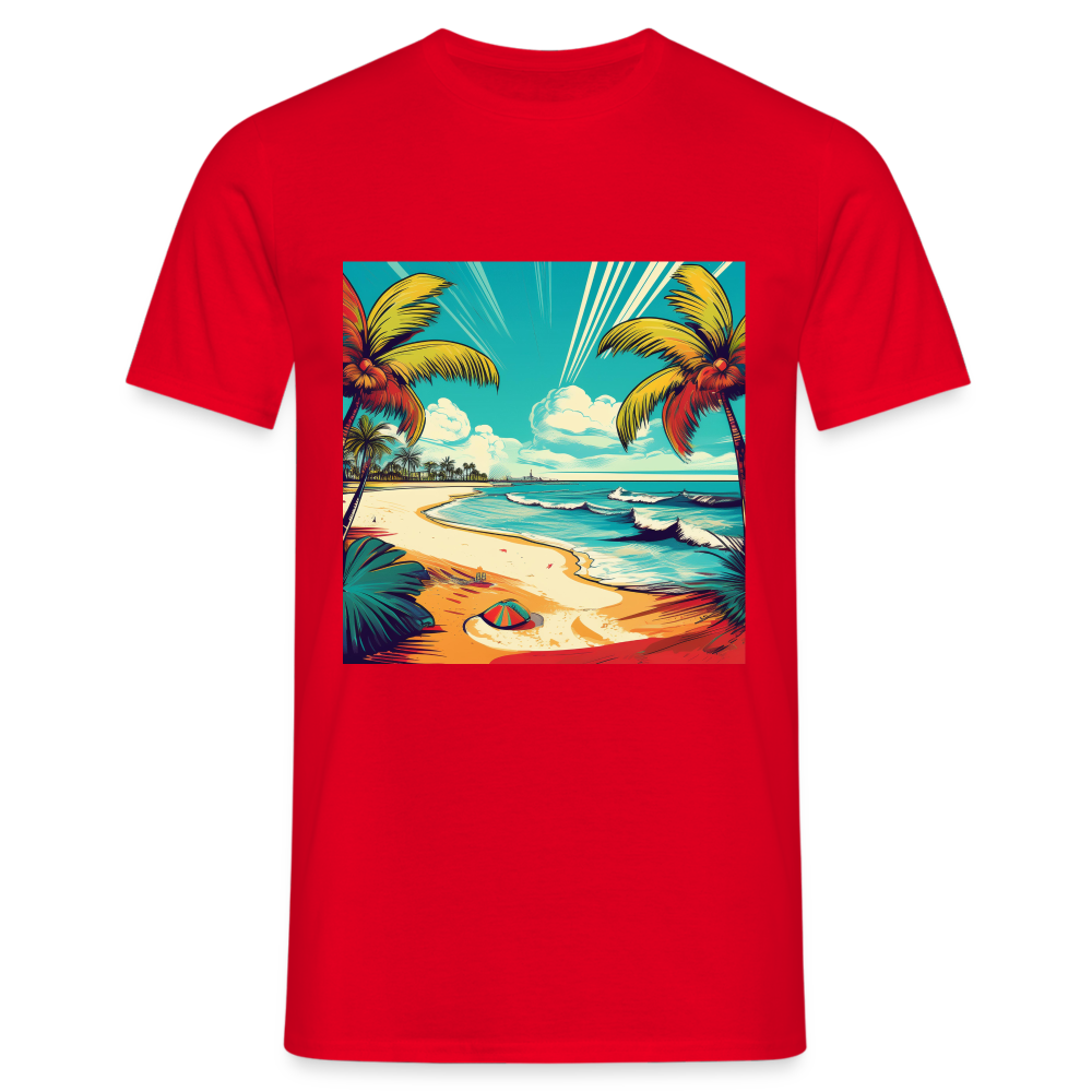 T-Shirt Mexico "Paradise Tulum" - Rot