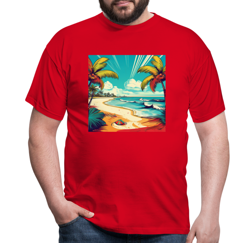 T-Shirt Mexico "Paradise Tulum" - Rot