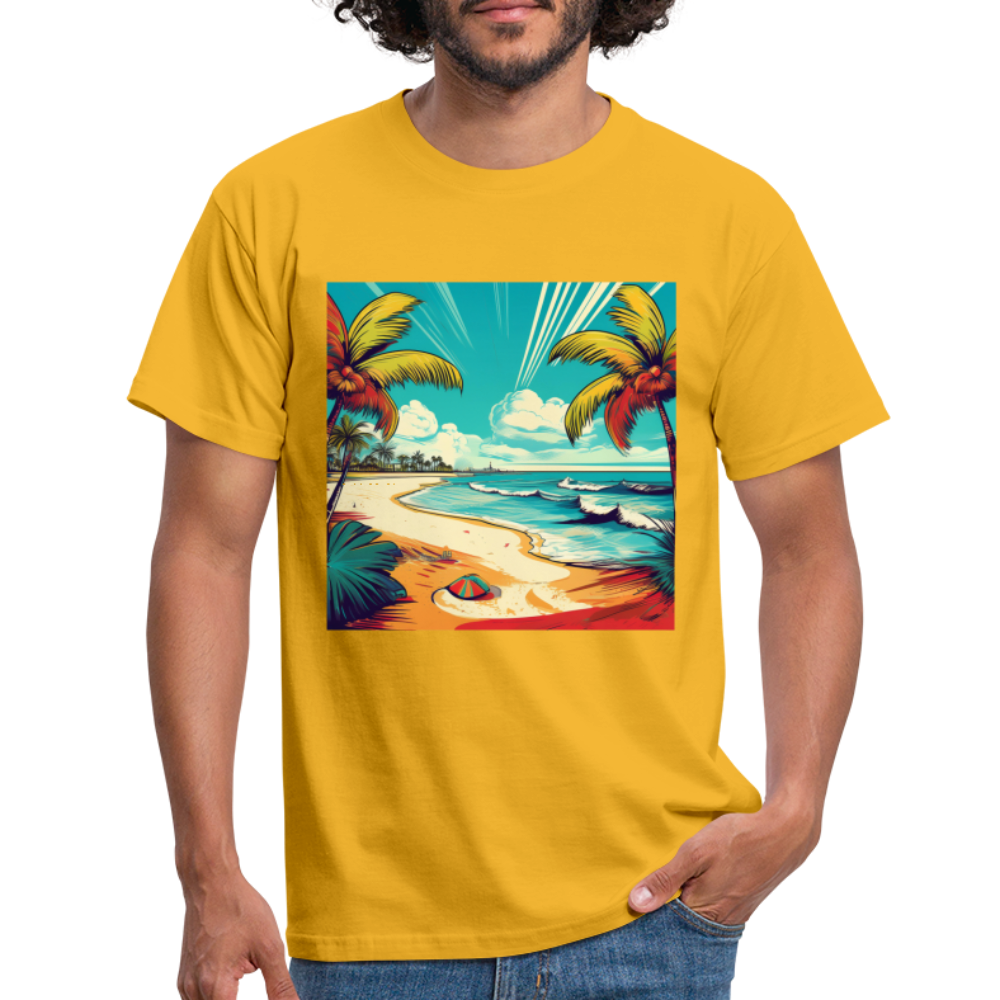T-Shirt Mexico "Paradise Tulum" - Gelb