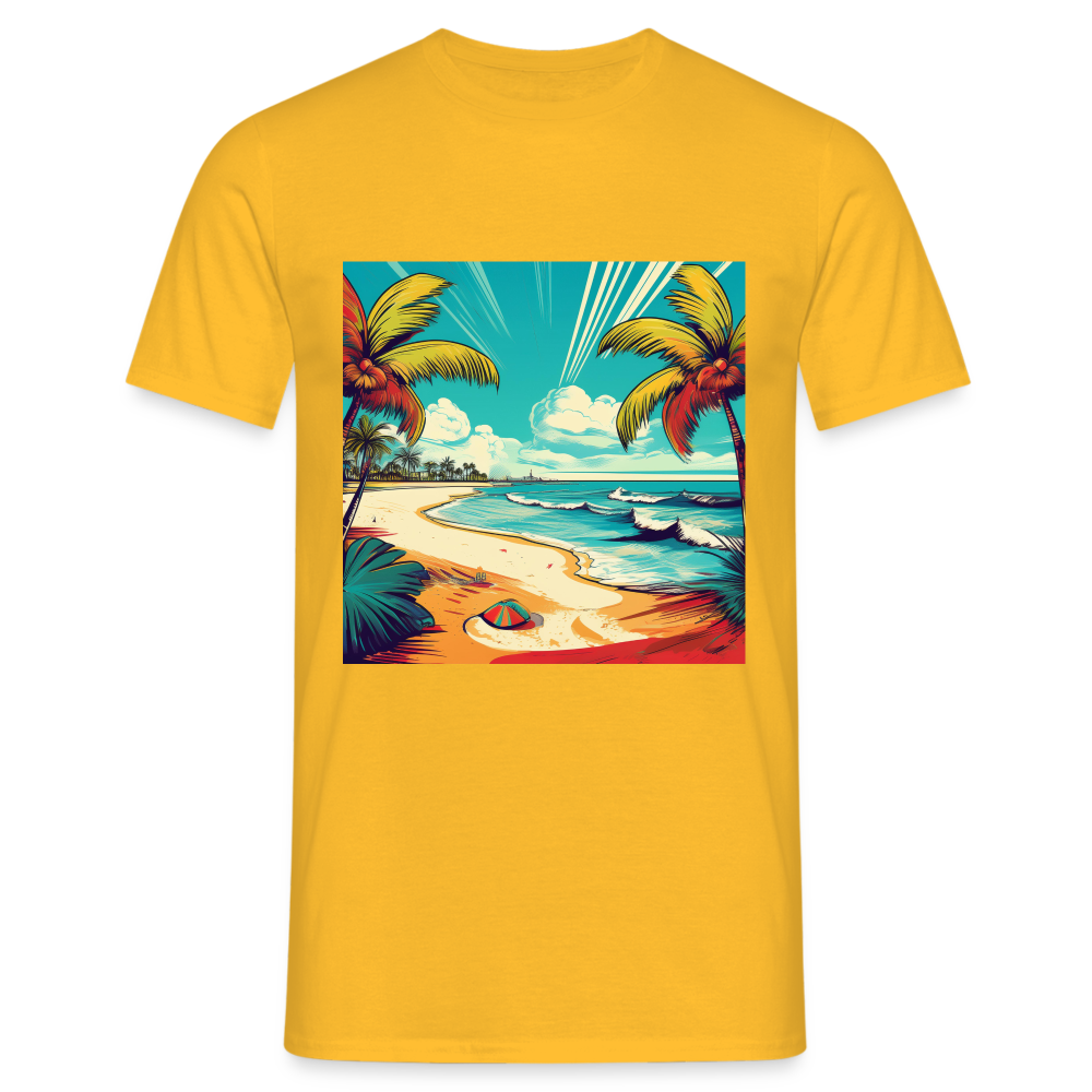 T-Shirt Mexico "Paradise Tulum" - Gelb