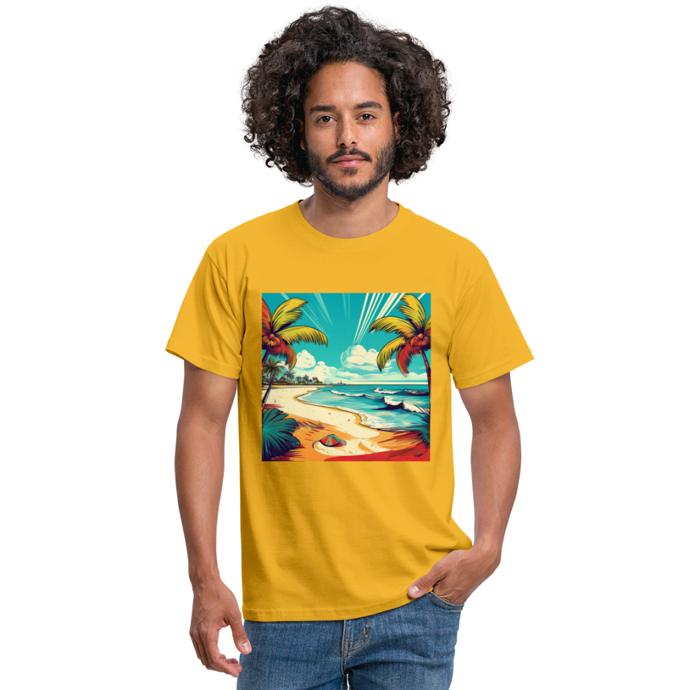 T-Shirt Mexico "Paradise Tulum" - Gelb