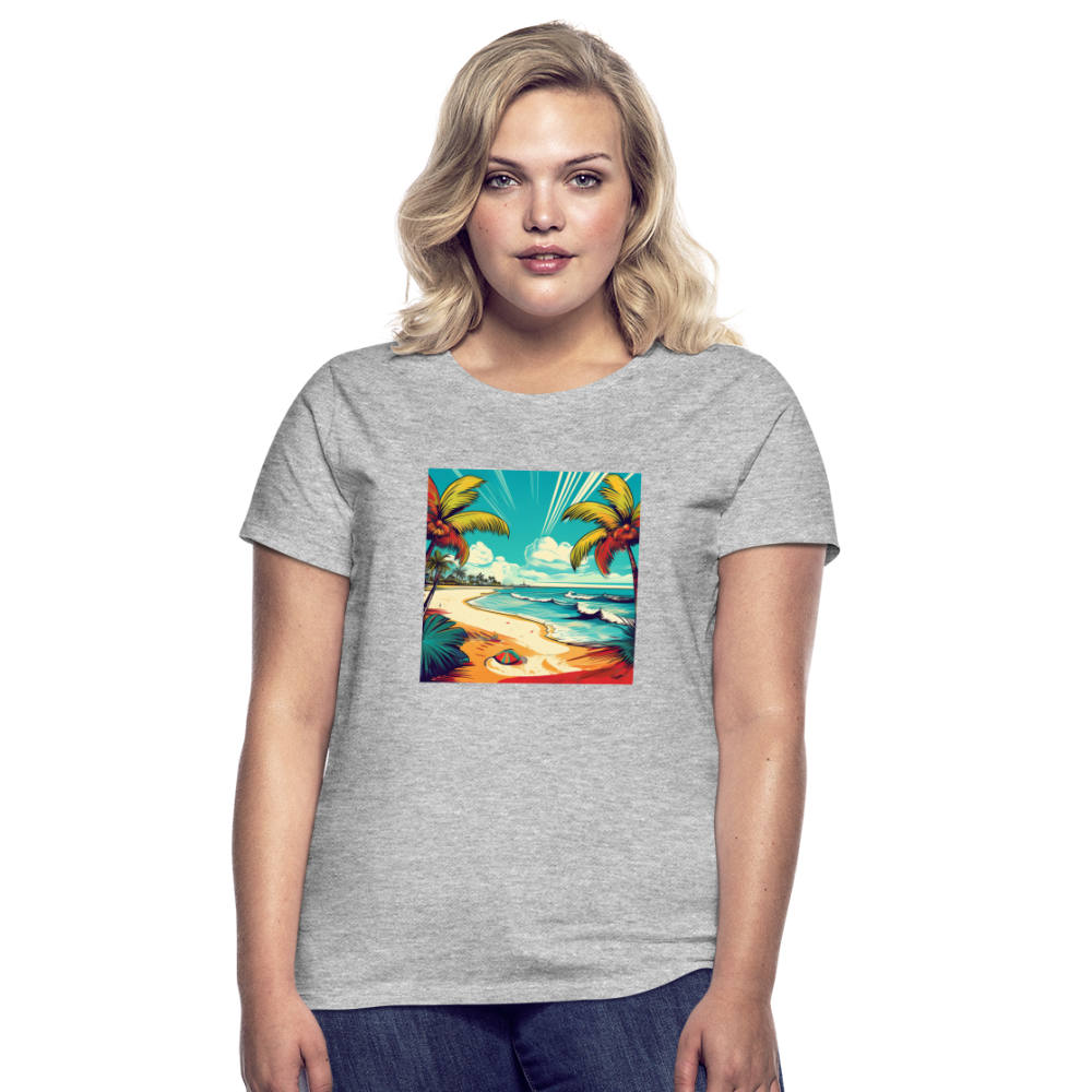 T-Shirt Ladies Mexico "Paradise Tulum" - Grau meliert