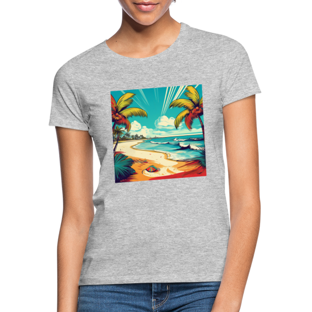 T-Shirt Ladies Mexico "Paradise Tulum" - Grau meliert