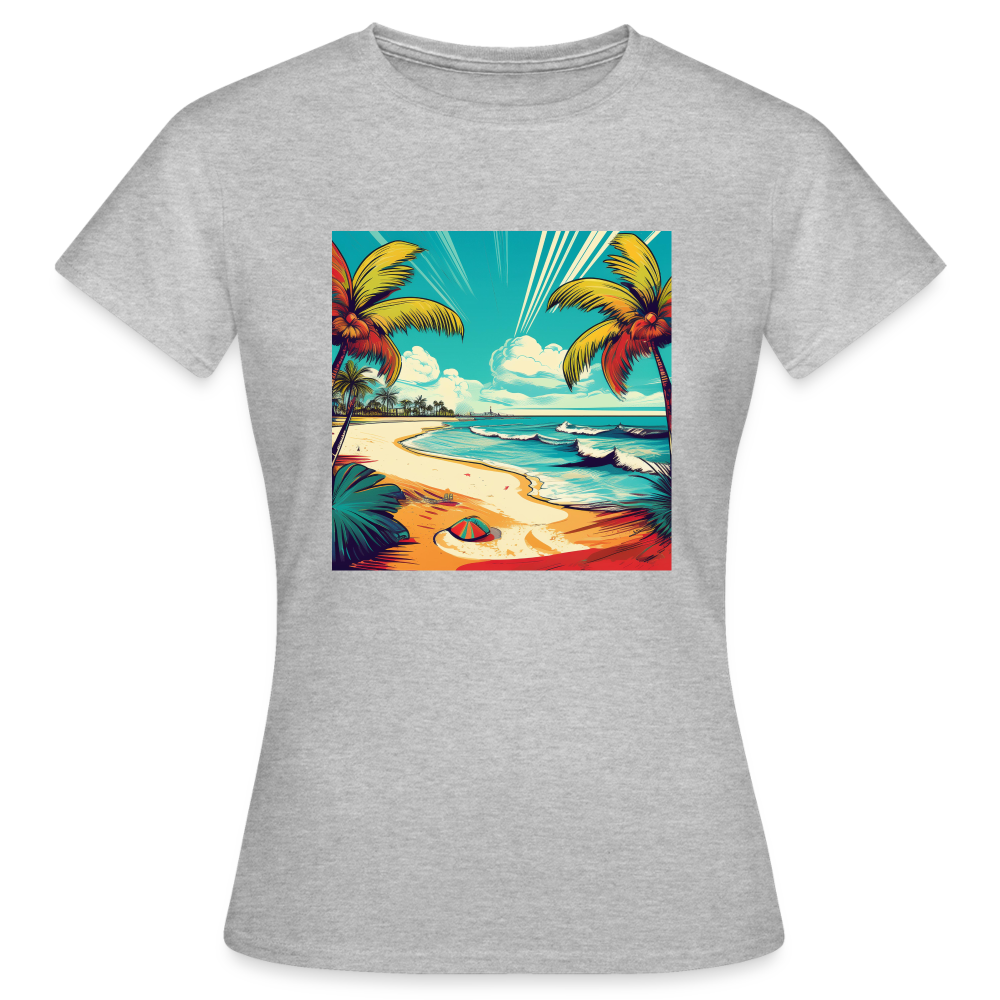 T-Shirt Ladies Mexico "Paradise Tulum" - Grau meliert