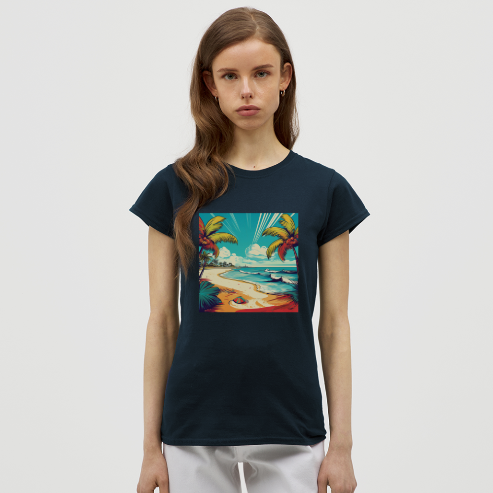 T-Shirt Ladies Mexico "Paradise Tulum" - Navy