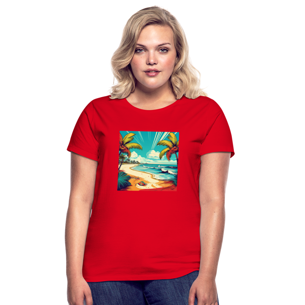 T-Shirt Ladies Mexico "Paradise Tulum" - Rot