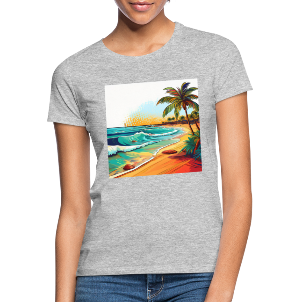 T-Shirt Ladies Mexico "Paradise Cancun" - Grau meliert
