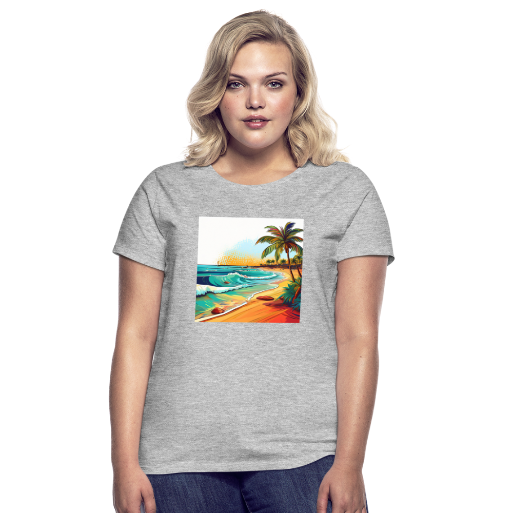 T-Shirt Ladies Mexico "Paradise Cancun" - Grau meliert