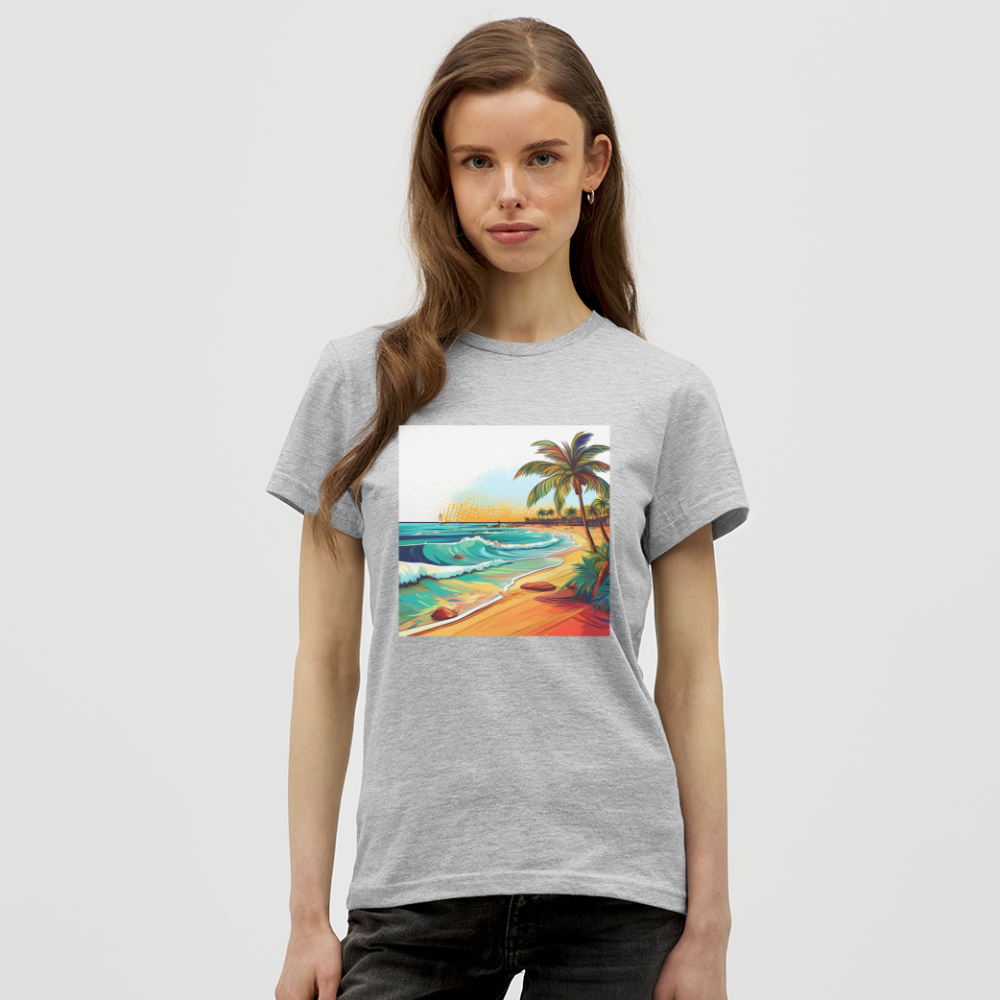 T-Shirt Ladies Mexico "Paradise Cancun" - Grau meliert