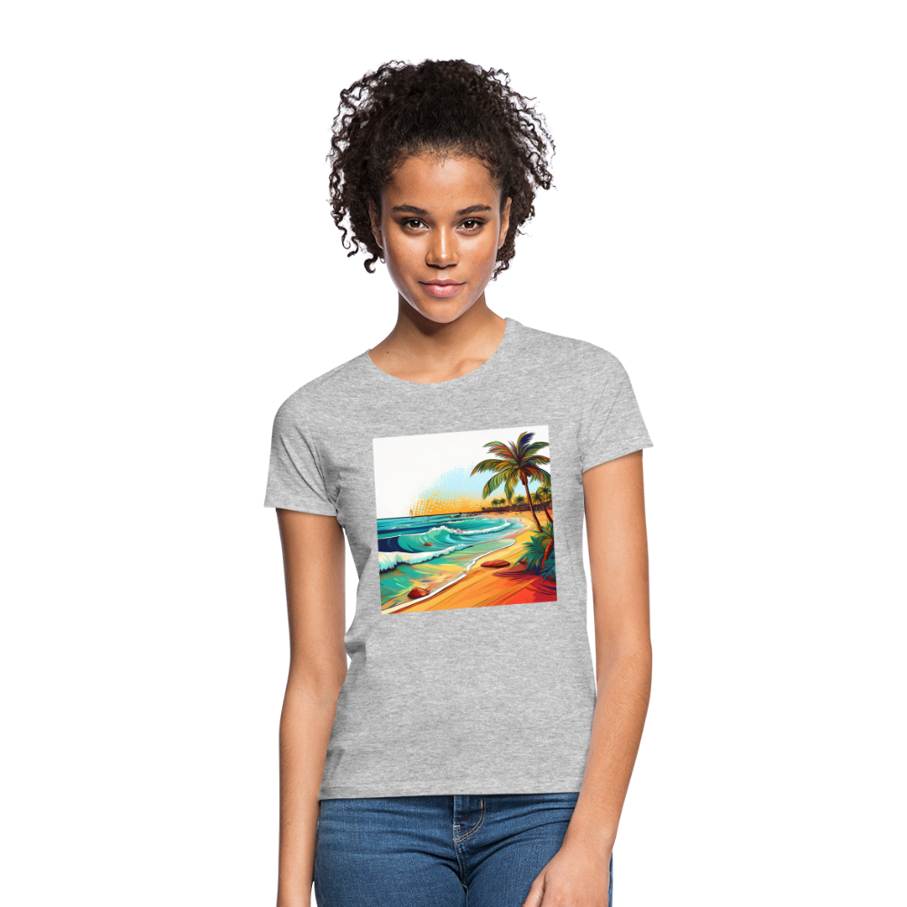 T-Shirt Ladies Mexico "Paradise Cancun" - Grau meliert