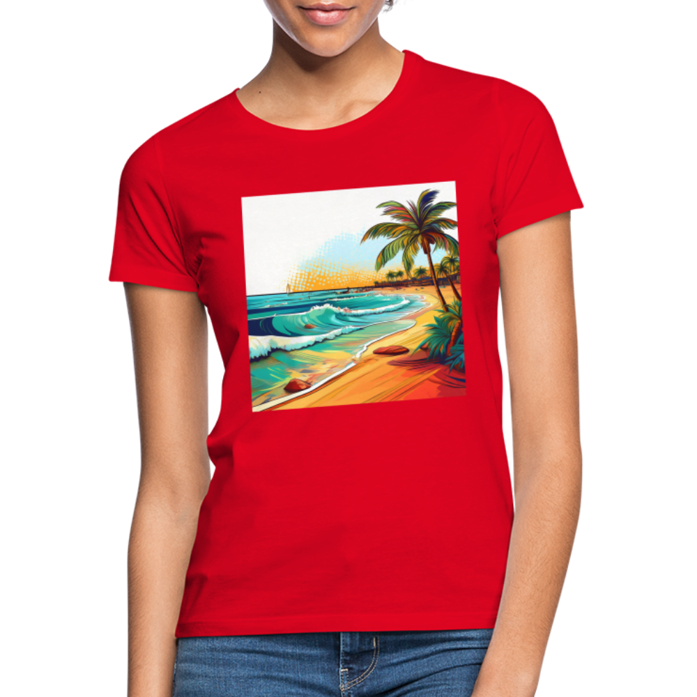 T-Shirt Ladies Mexico "Paradise Cancun" - Rot