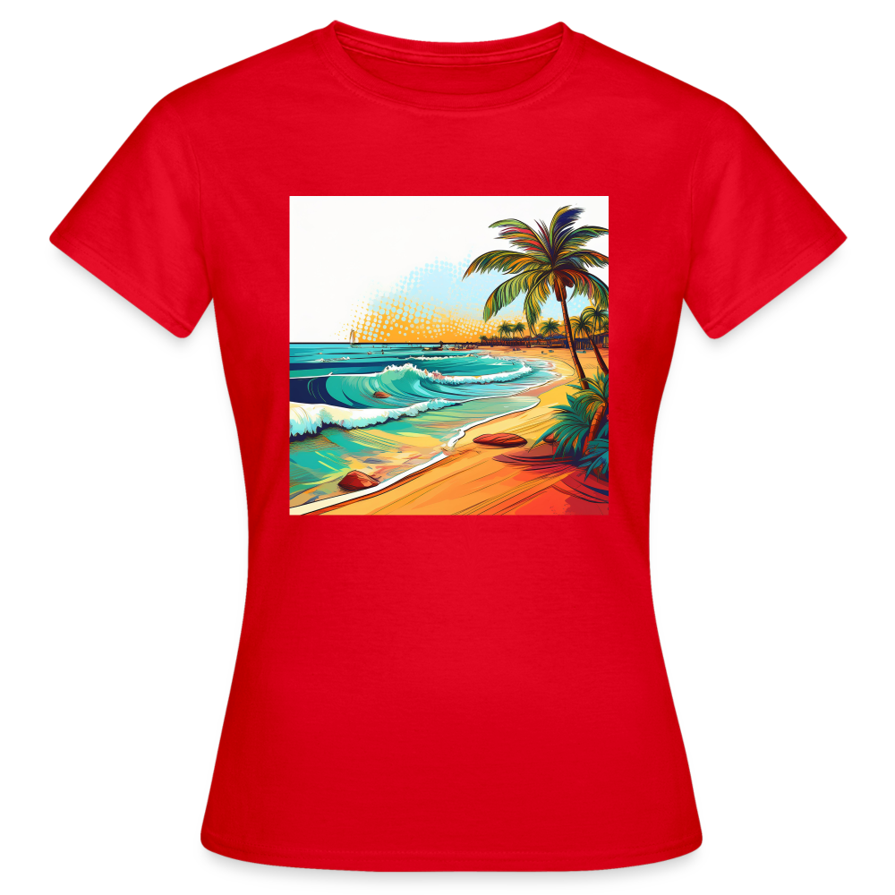 T-Shirt Ladies Mexico "Paradise Cancun" - Rot