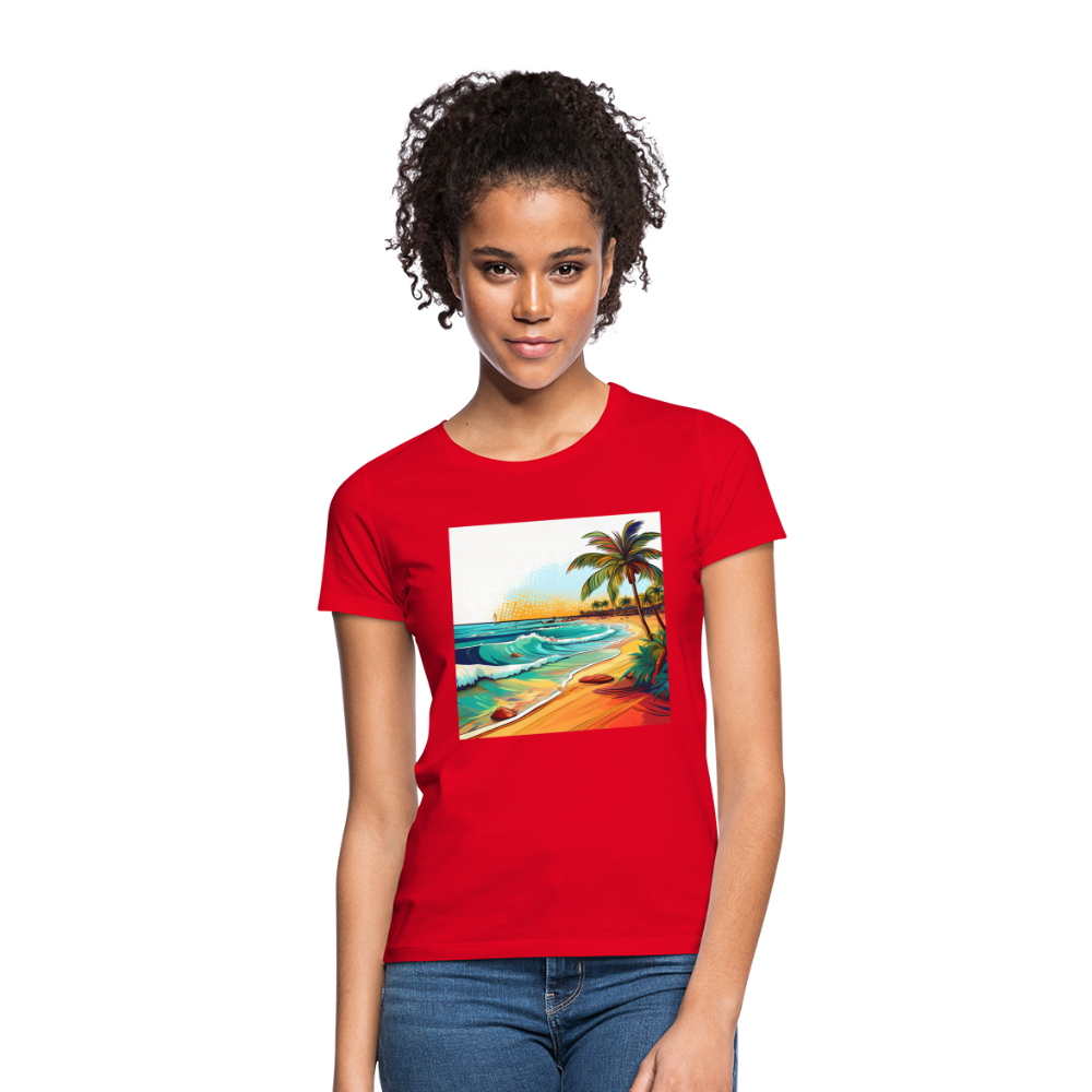 T-Shirt Ladies Mexico "Paradise Cancun" - Rot