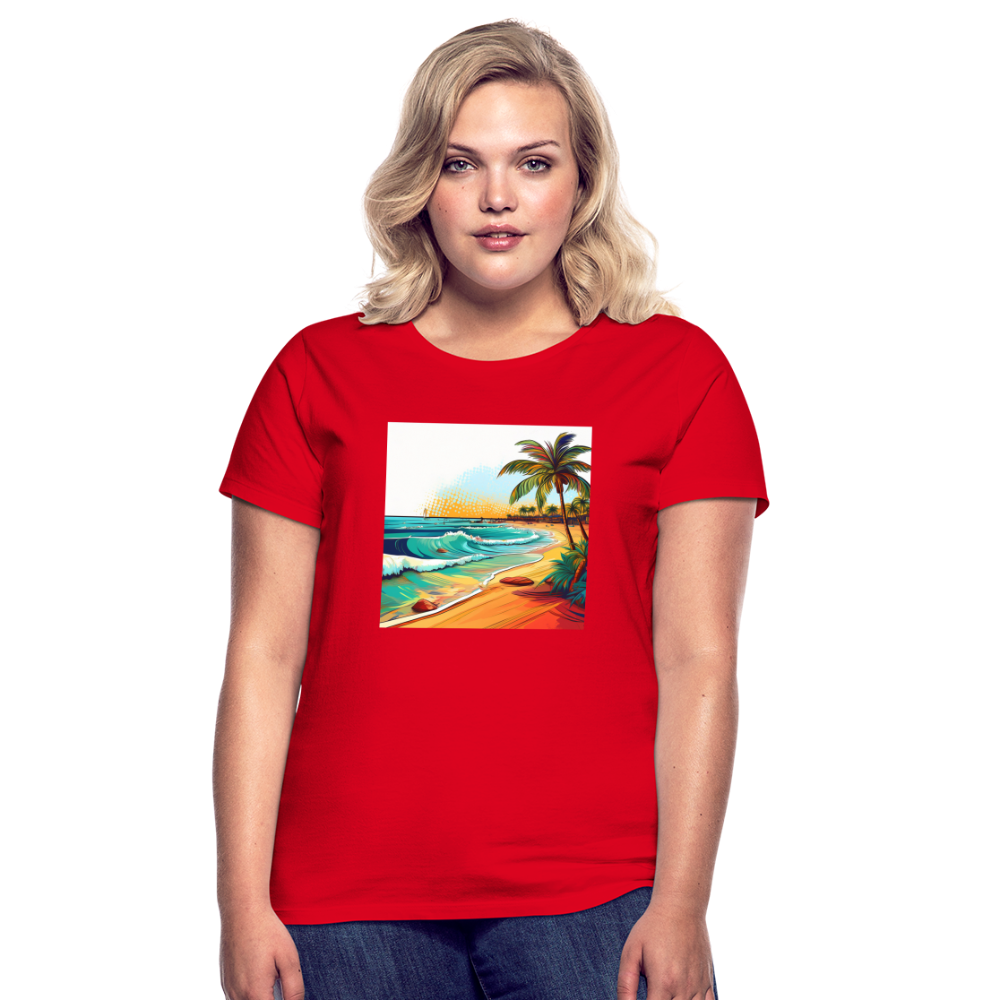 T-Shirt Ladies Mexico "Paradise Cancun" - Rot