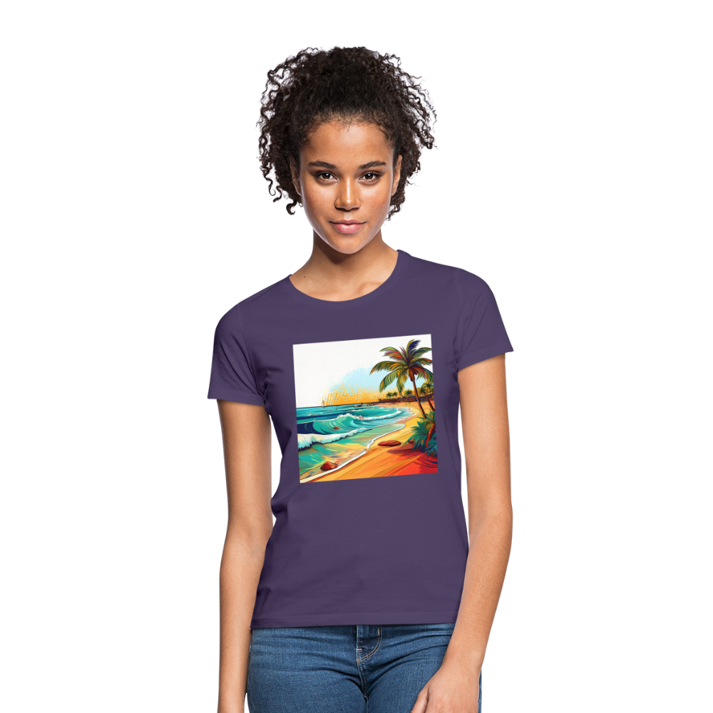 T-Shirt Ladies Mexico "Paradise Cancun" - Dunkellila