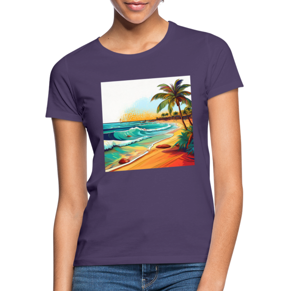 T-Shirt Ladies Mexico "Paradise Cancun" - Dunkellila