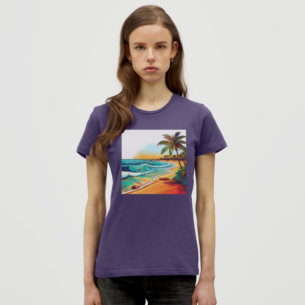T-Shirt Ladies Mexico "Paradise Cancun" - Dunkellila