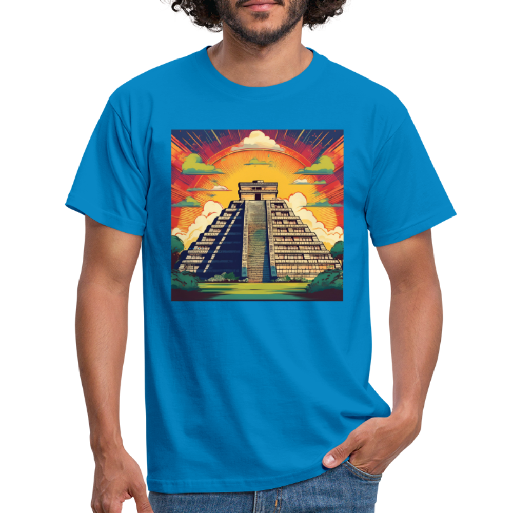 T-Shirt Mexico "Pyramide" - Royalblau