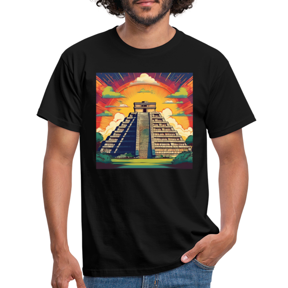 T-Shirt Mexico "Pyramide" - Schwarz