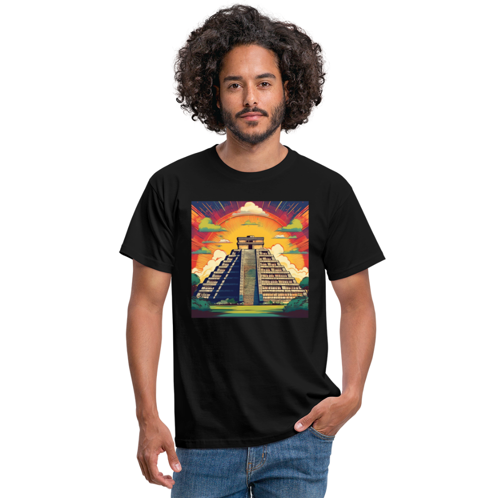 T-Shirt Mexico "Pyramide" - Schwarz