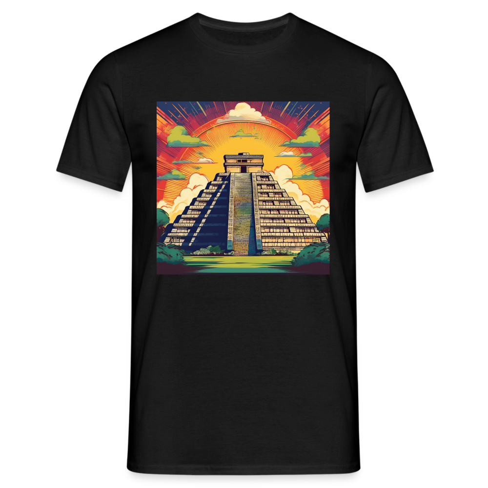 T-Shirt Mexico "Pyramide" - Schwarz
