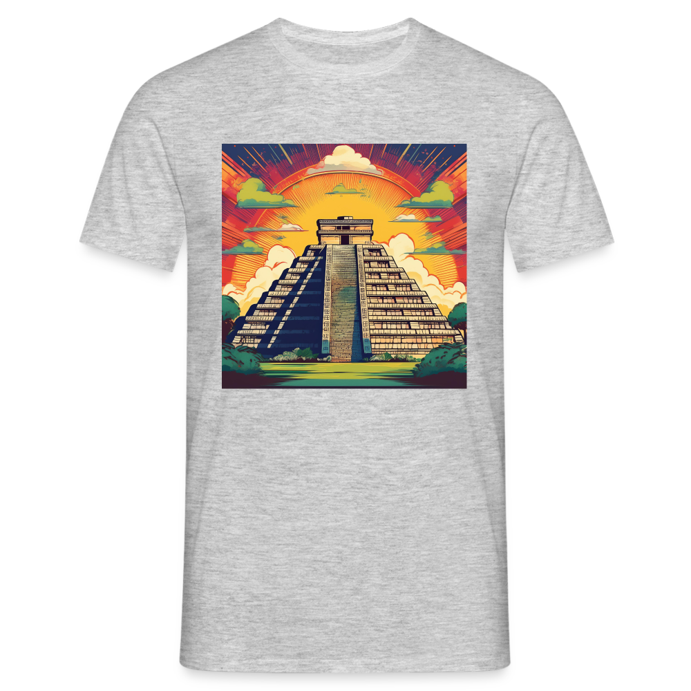 T-Shirt Mexico "Pyramide" - Grau meliert