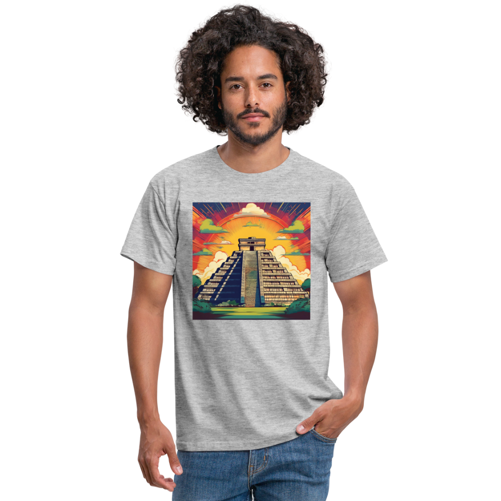 T-Shirt Mexico "Pyramide" - Grau meliert