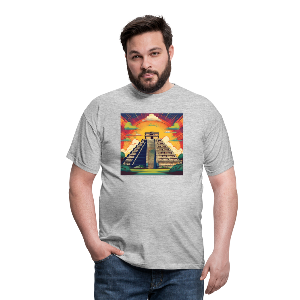 T-Shirt Mexico "Pyramide" - Grau meliert