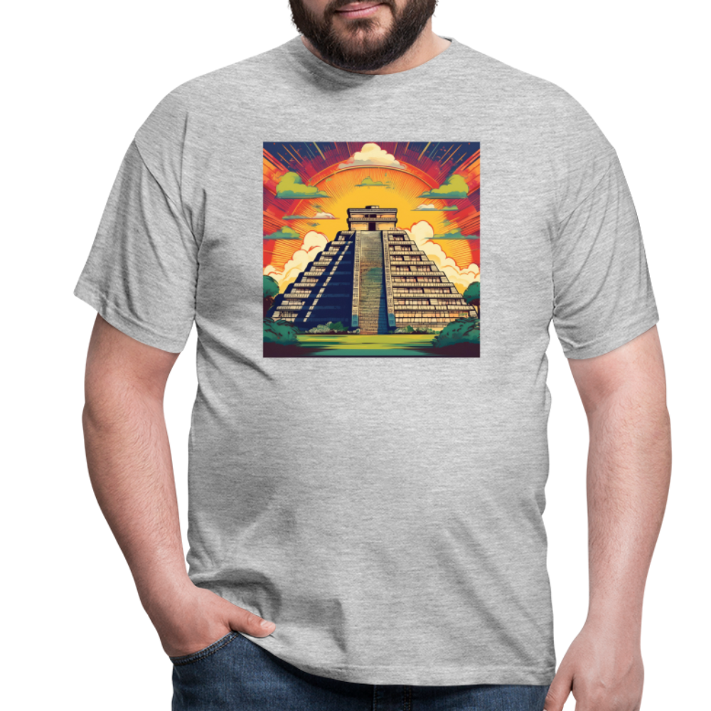 T-Shirt Mexico "Pyramide" - Grau meliert