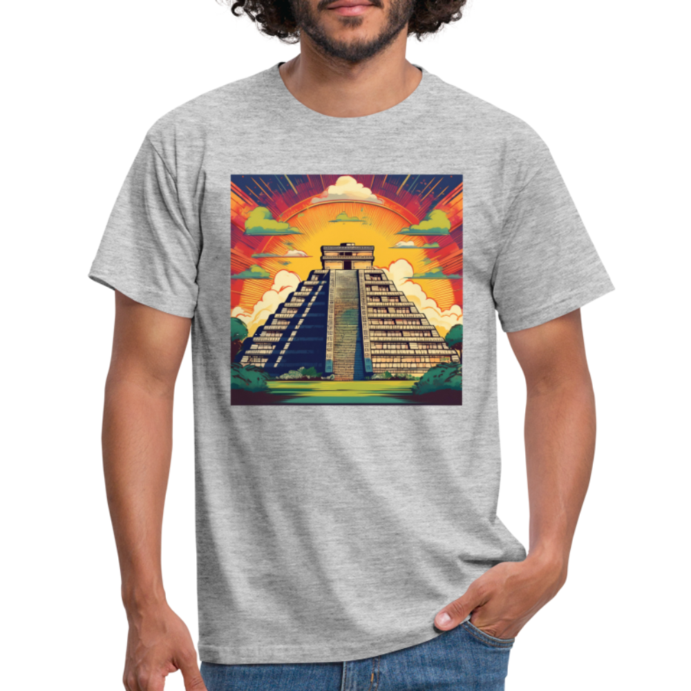 T-Shirt Mexico "Pyramide" - Grau meliert