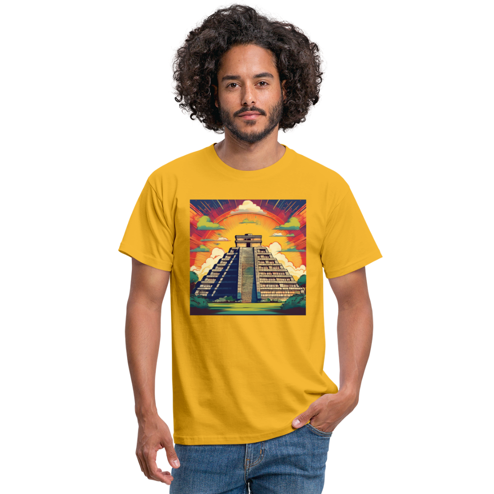 T-Shirt Mexico "Pyramide" - Gelb