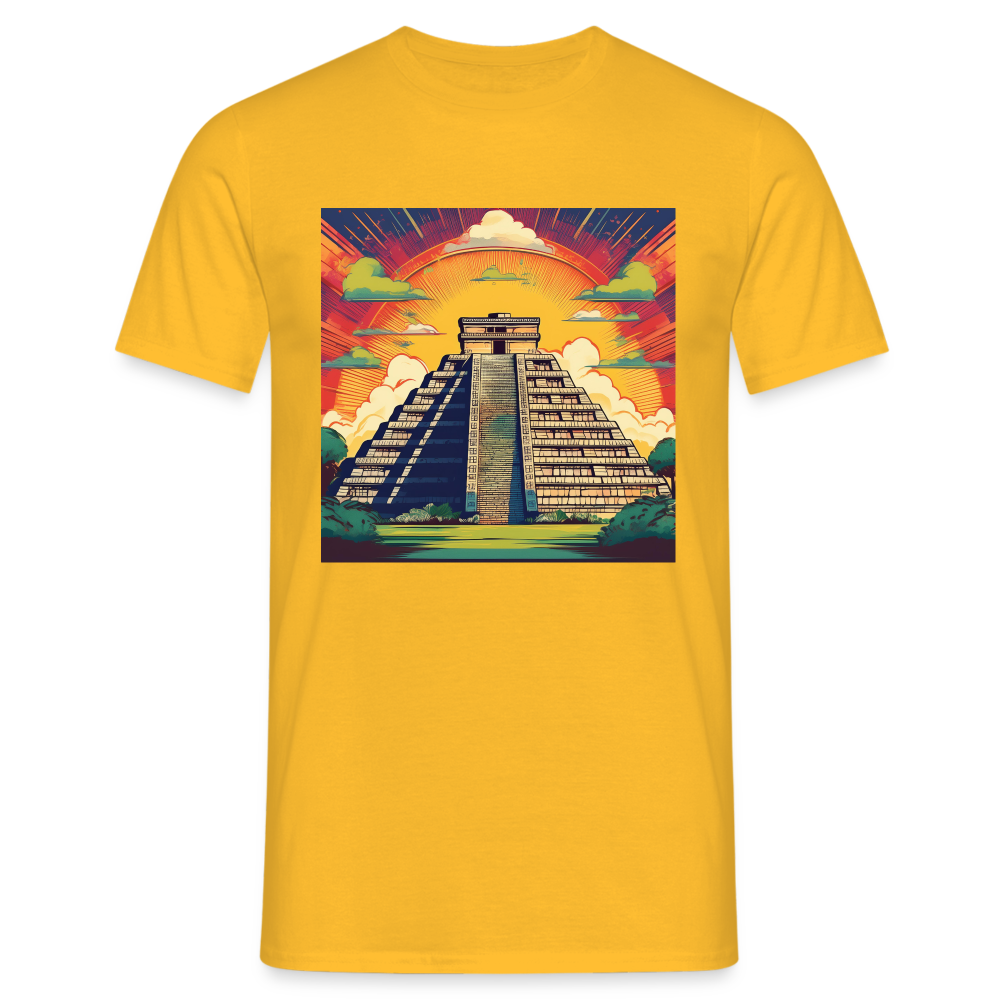 T-Shirt Mexico "Pyramide" - Gelb