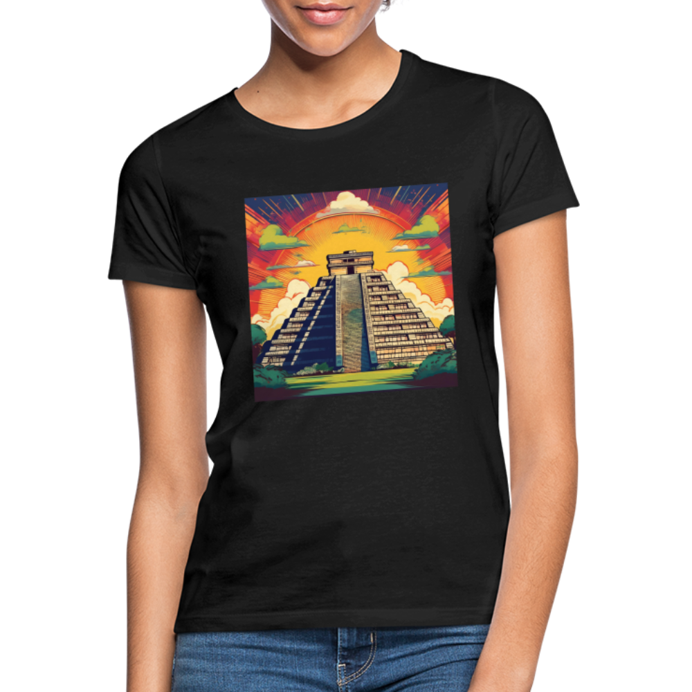 T-Shirt Ladies Mexico "Pyramide" - Schwarz