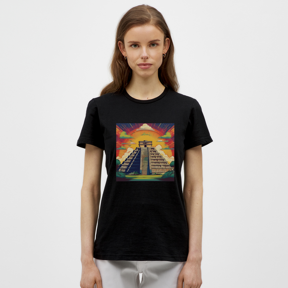 T-Shirt Ladies Mexico "Pyramide" - Schwarz