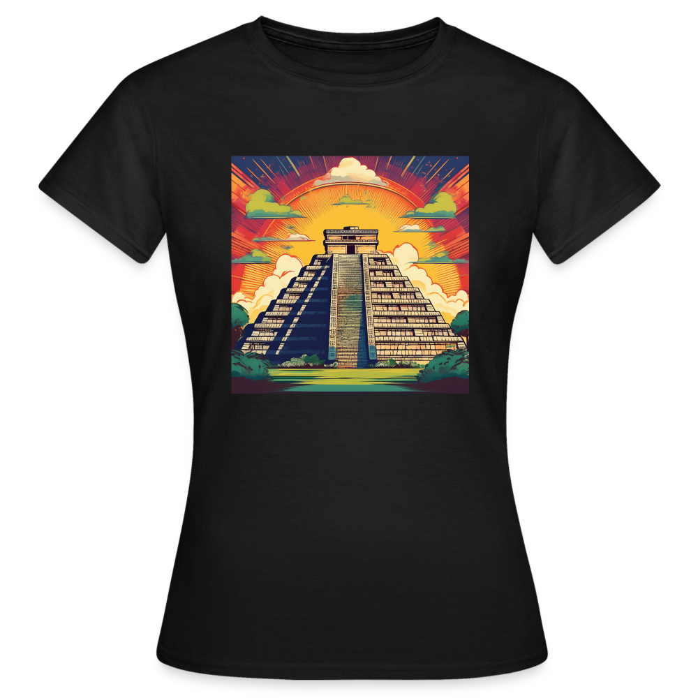 T-Shirt Ladies Mexico "Pyramide" - Schwarz