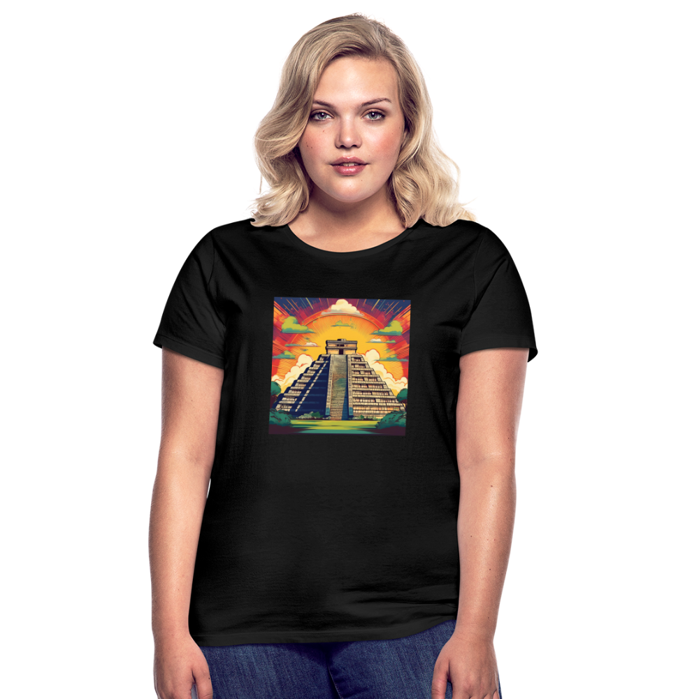 T-Shirt Ladies Mexico "Pyramide" - Schwarz