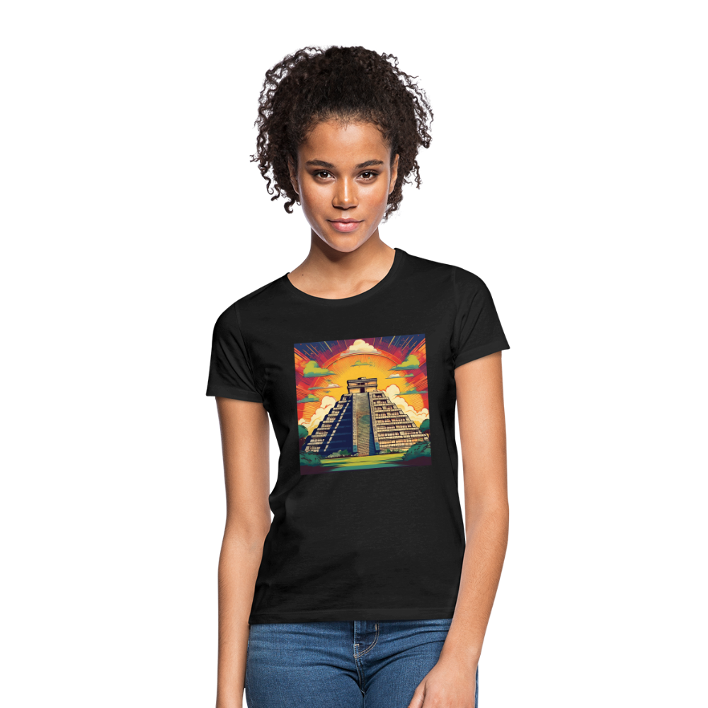 T-Shirt Ladies Mexico "Pyramide" - Schwarz