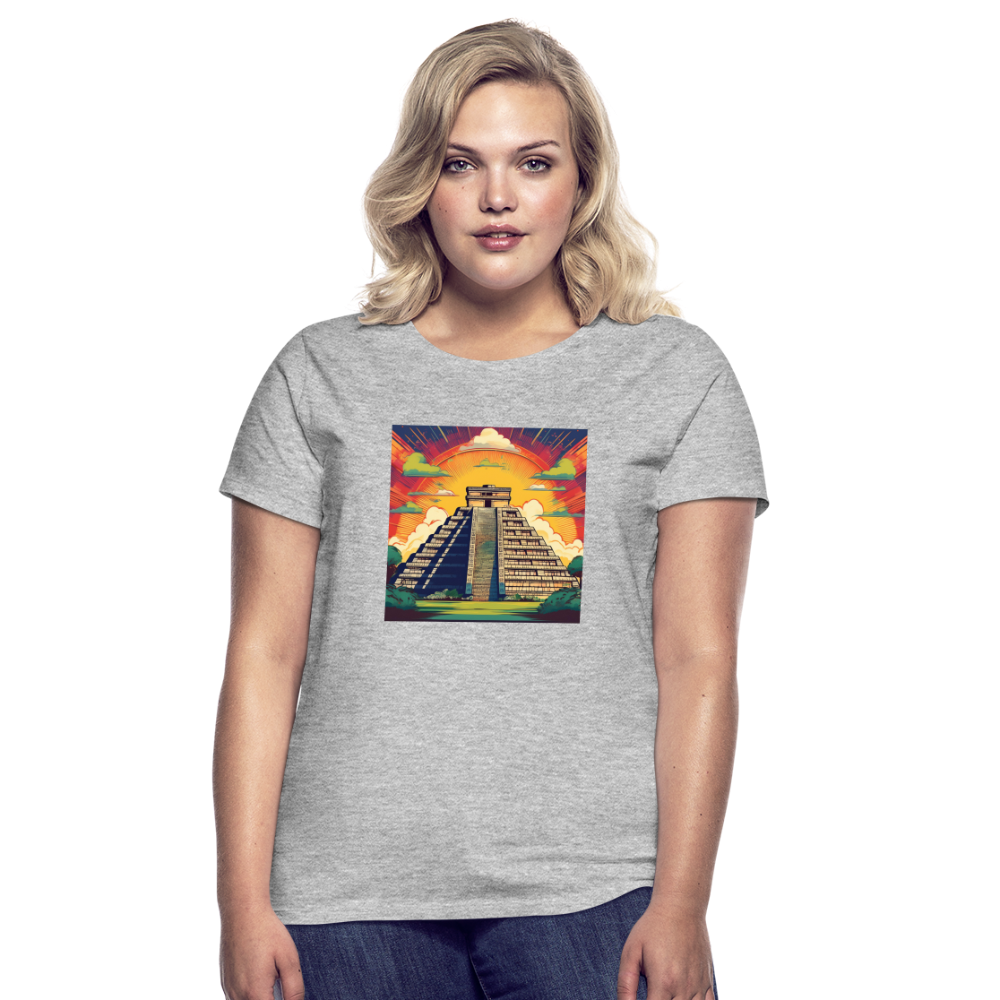 T-Shirt Ladies Mexico "Pyramide" - Grau meliert