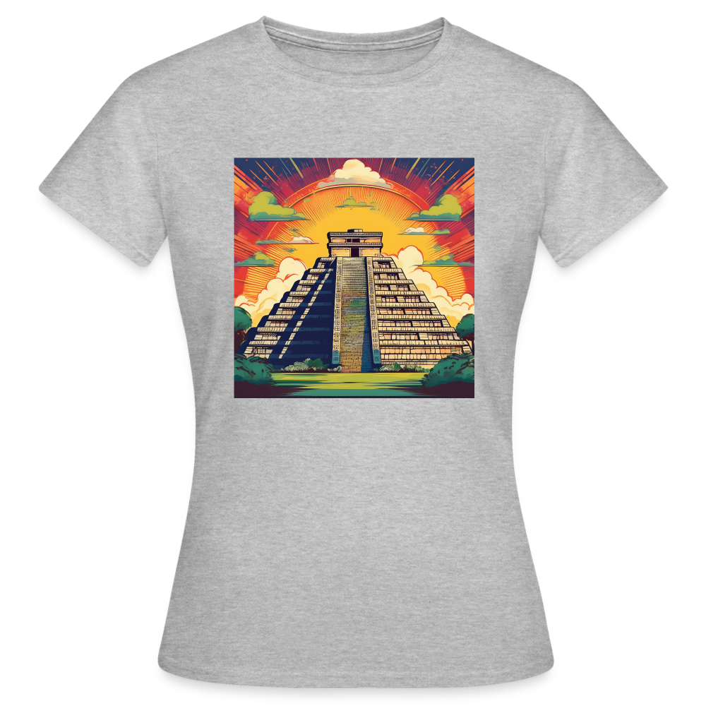 T-Shirt Ladies Mexico "Pyramide" - Grau meliert