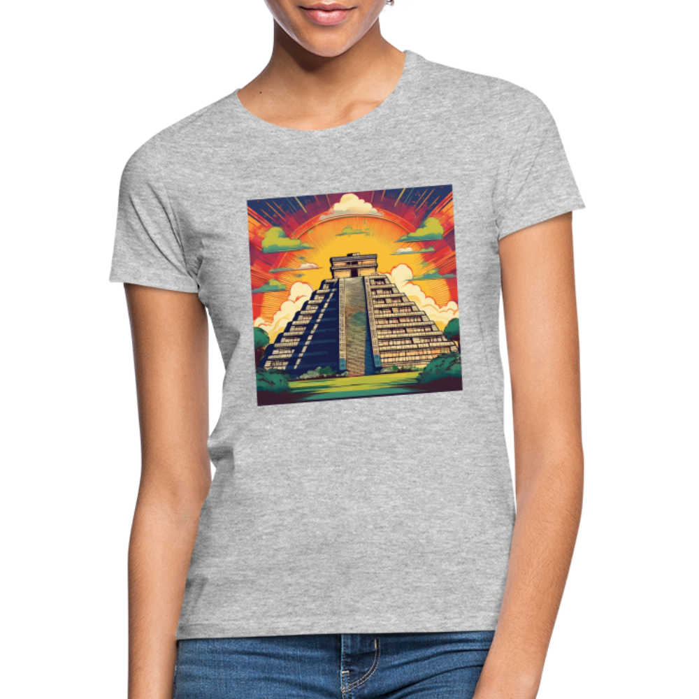 T-Shirt Ladies Mexico "Pyramide" - Grau meliert