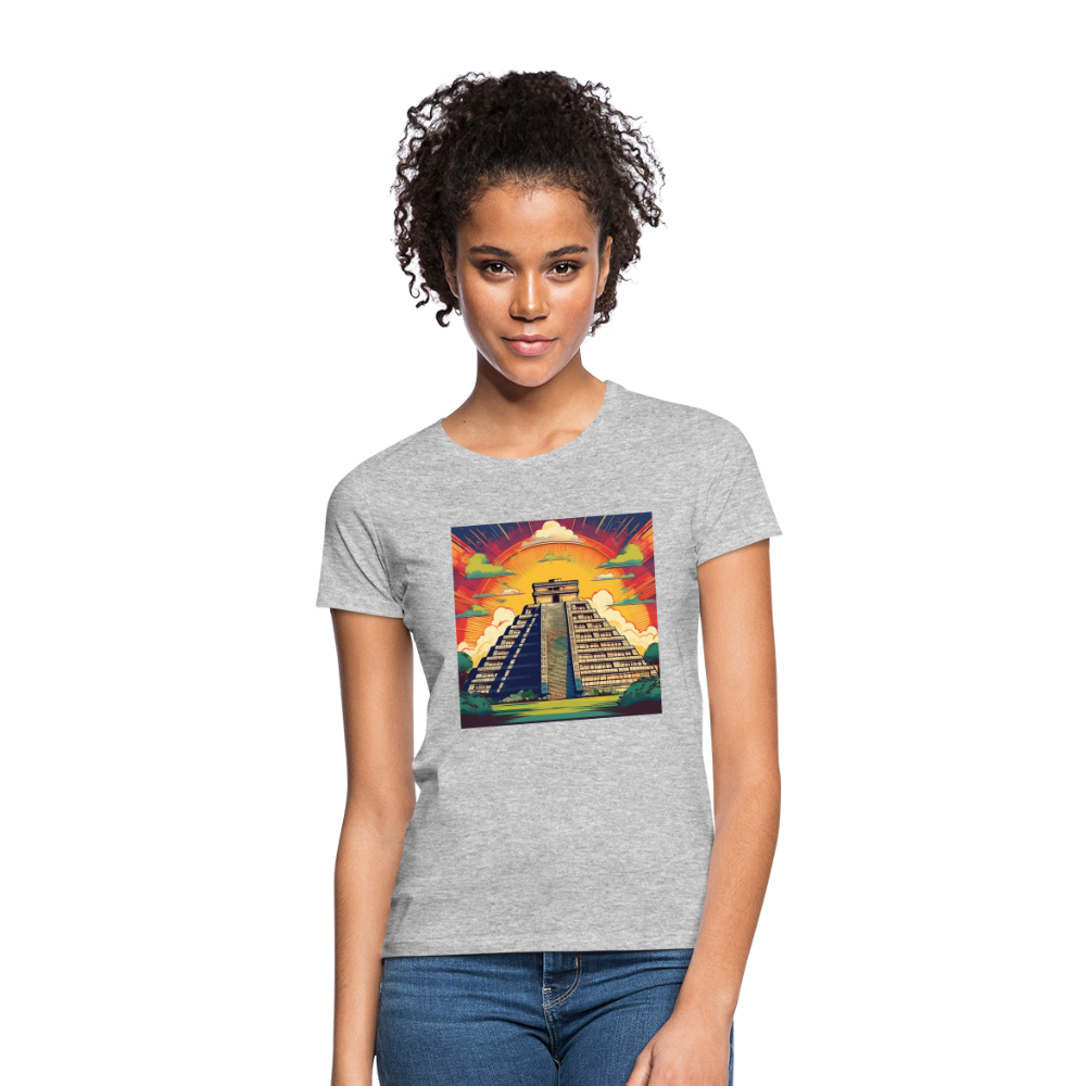 T-Shirt Ladies Mexico "Pyramide" - Grau meliert