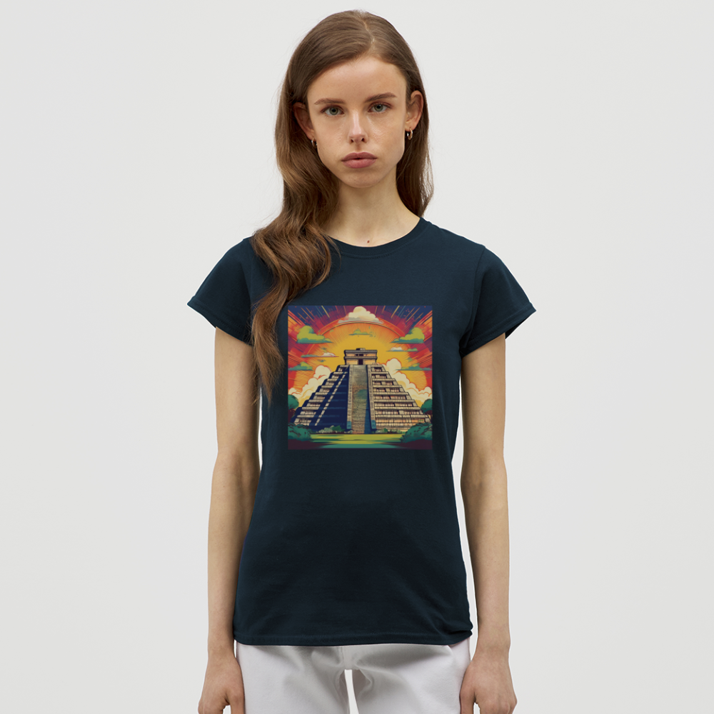 T-Shirt Ladies Mexico "Pyramide" - Navy
