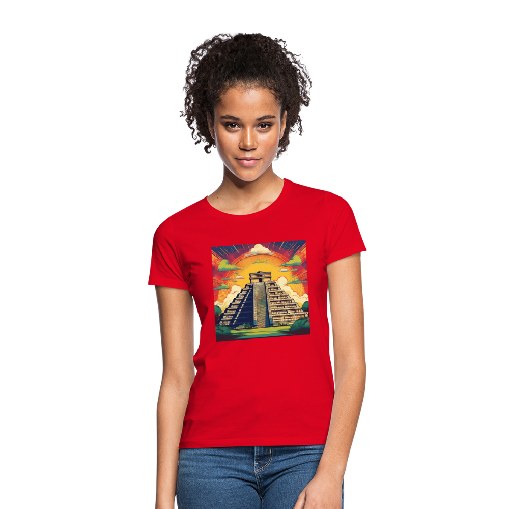 T-Shirt Ladies Mexico "Pyramide" - Rot