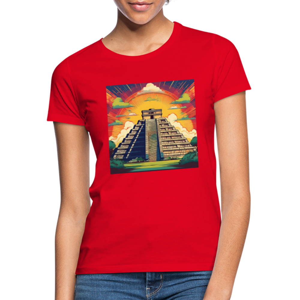 T-Shirt Ladies Mexico "Pyramide" - Rot