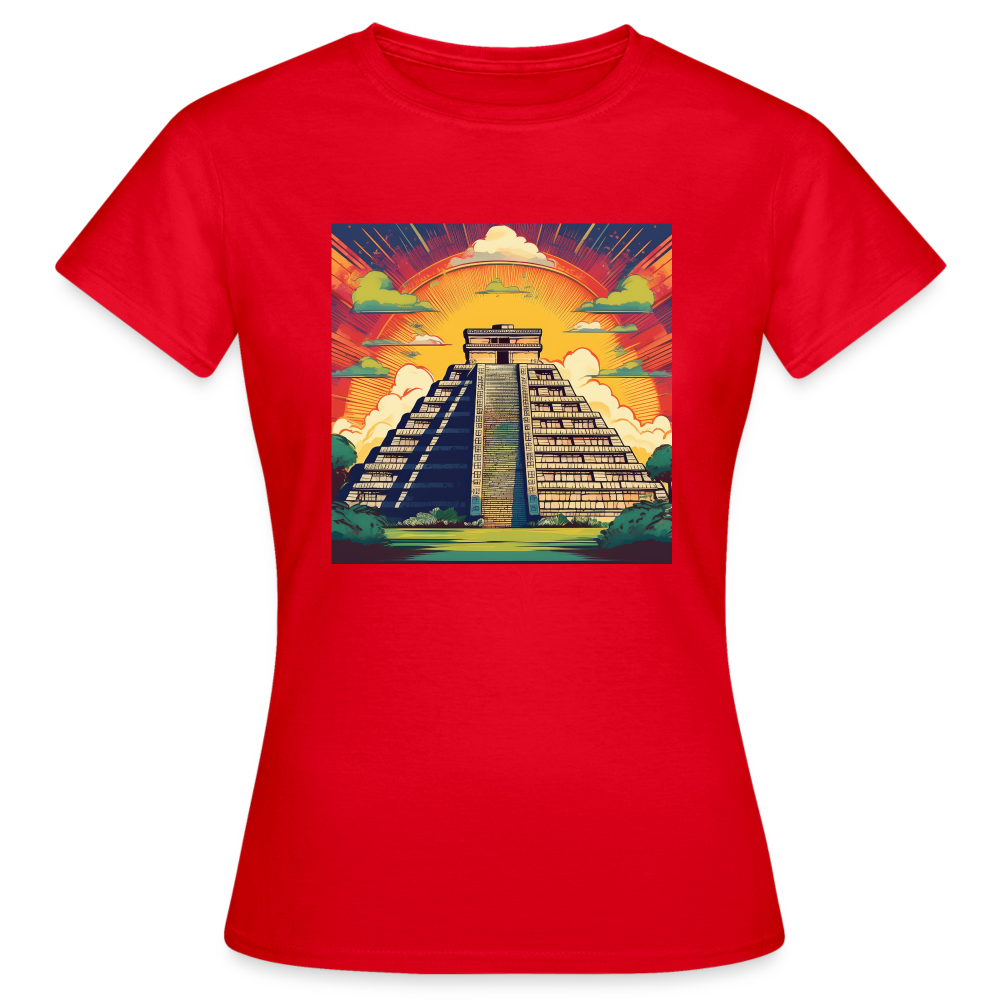 T-Shirt Ladies Mexico "Pyramide" - Rot